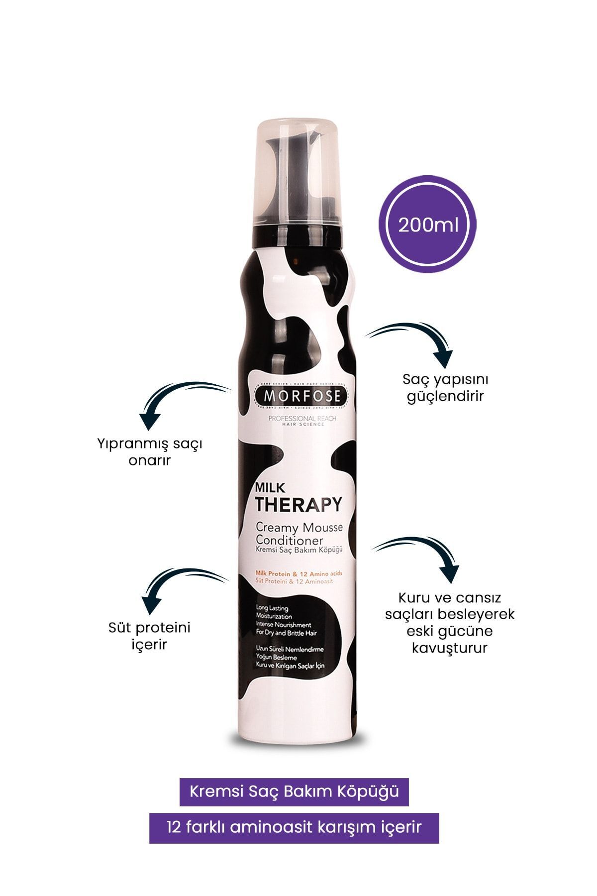 Morfose Milk Therapy Saç Bakım Onarıcı Köpük 200 ml