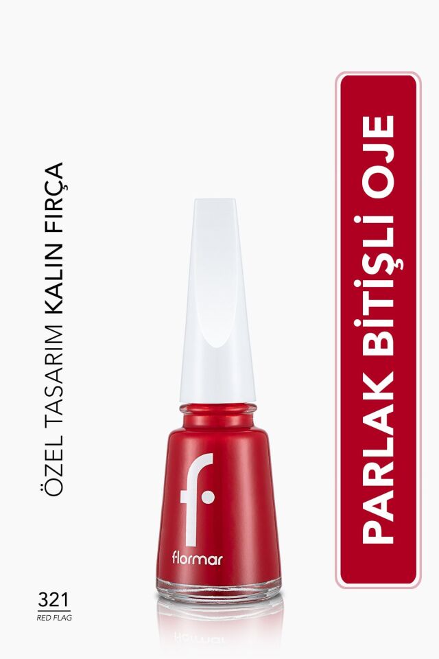 Flormar Sedefli Parlak Oje (KIRMIZI) - Nail Enamel - 321 Red Flag - 8682536035903