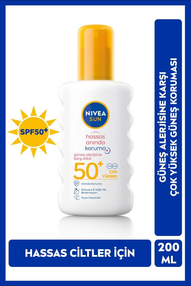 Nivea Sun Güneş Kremi Spf 50 Güneş Alerjisine Karşı Hassas Koruma 200 ml Sprey,çok Yüksek Güneş Koruyucu