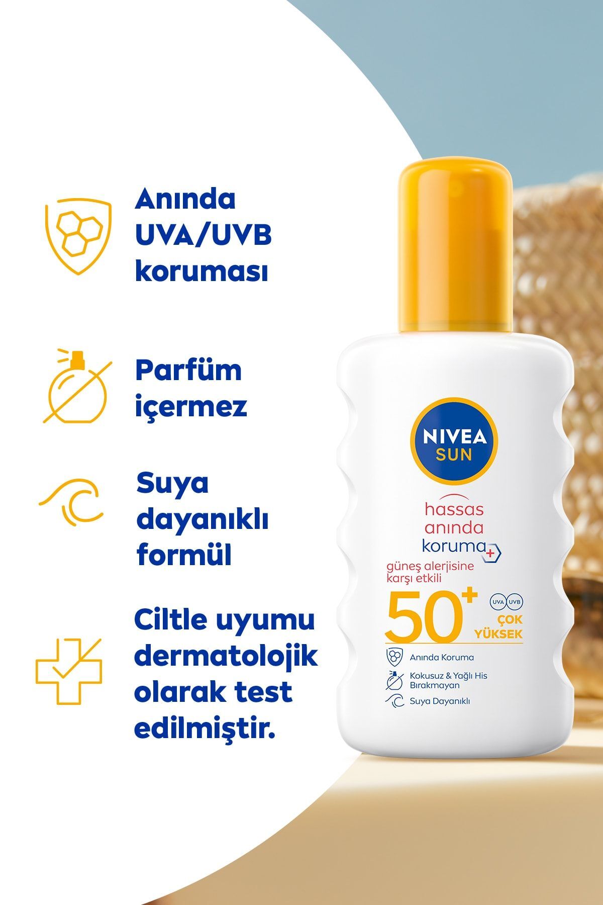 Nivea Sun Güneş Kremi Spf 50 Güneş Alerjisine Karşı Hassas Koruma 200 ml Sprey,çok Yüksek Güneş Koruyucu