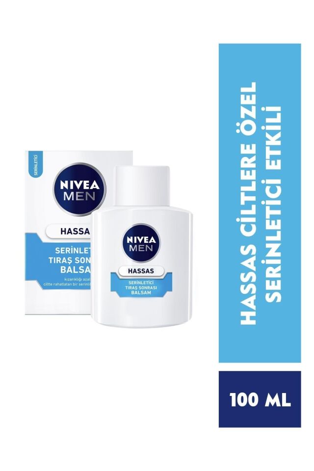 Nivea Men Hassas Serinletici Tıraş Sonrası Balsam 100ml, Hassas Ciltler,Alkolsüz Formül, Hızlı Emilir