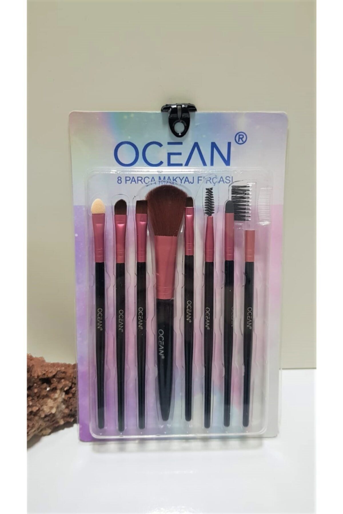 Ocean 8li Makyaj Fırça Seti Pembe Modern Tasarım 431550