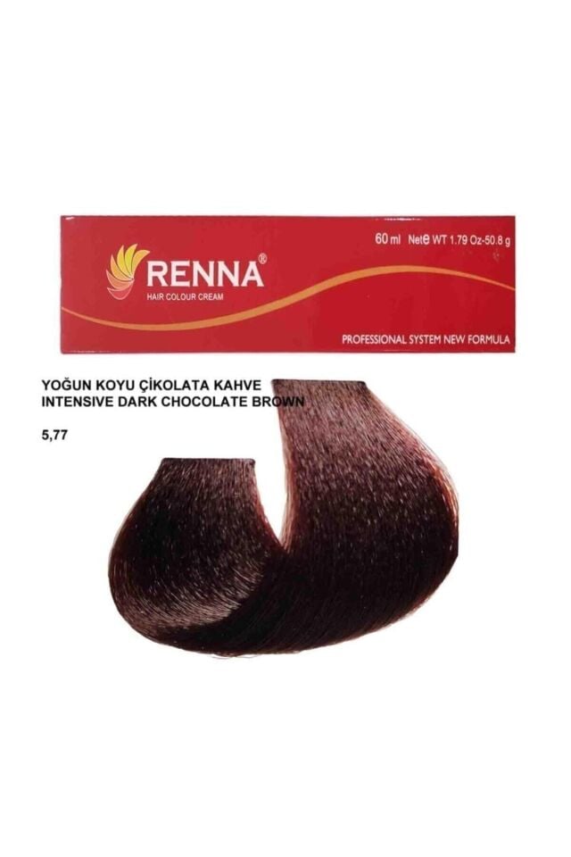 Renna Color Yoğun Koyu Çikolata Kahve Saç Boyası Tüp 60 ml 5.77
