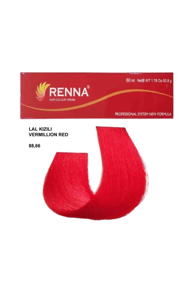 Renna Color Lal Kızılı Saç Boyası Tüp 60 ml 88.66