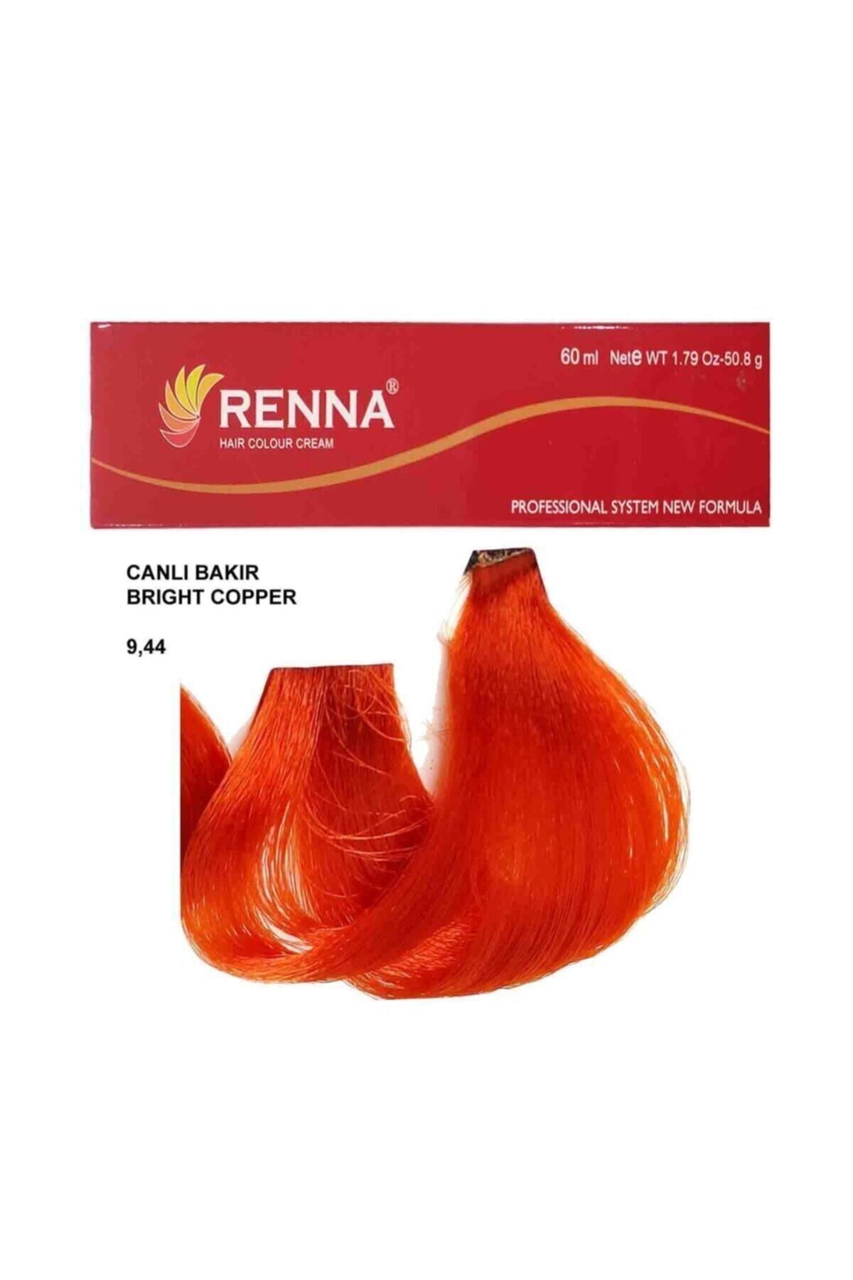 Renna Color Canlı Bakır Açık Sarı Krem Saç Boyası 60 ml 9.44
