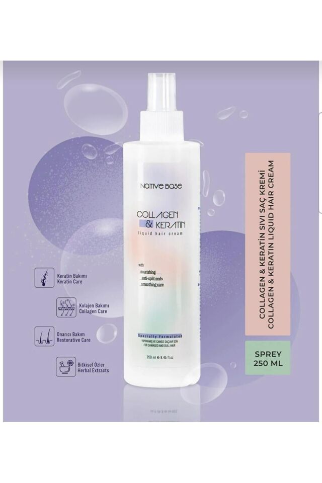 Native Base Keratin&Collagen Sıvı Saç Kremi 250 Ml