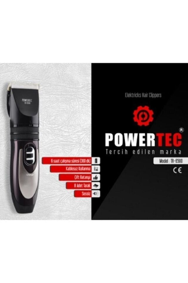 Powertec Tr-6500 Saç Sakal Tıraş Makinesi Şarjlı 2 Yıl Garantili