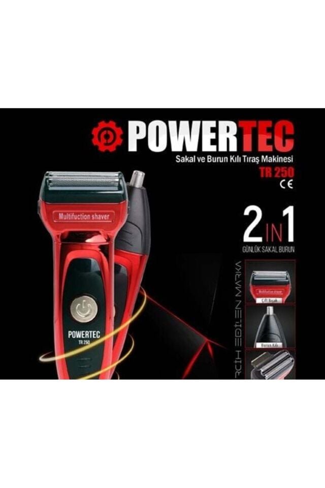 Powertec TR-250 2 IN 1 Burun Ve Sakal Makinesi
