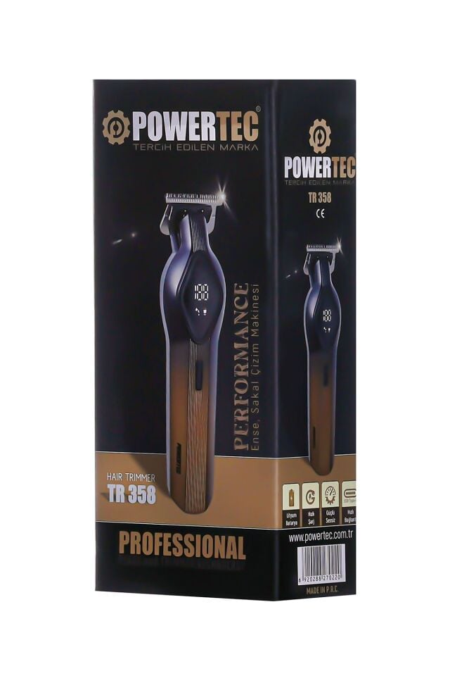 POWERTEC TR-358 Profesyonel Usb Şarjlı Sakal Ense Çizim Makinesi