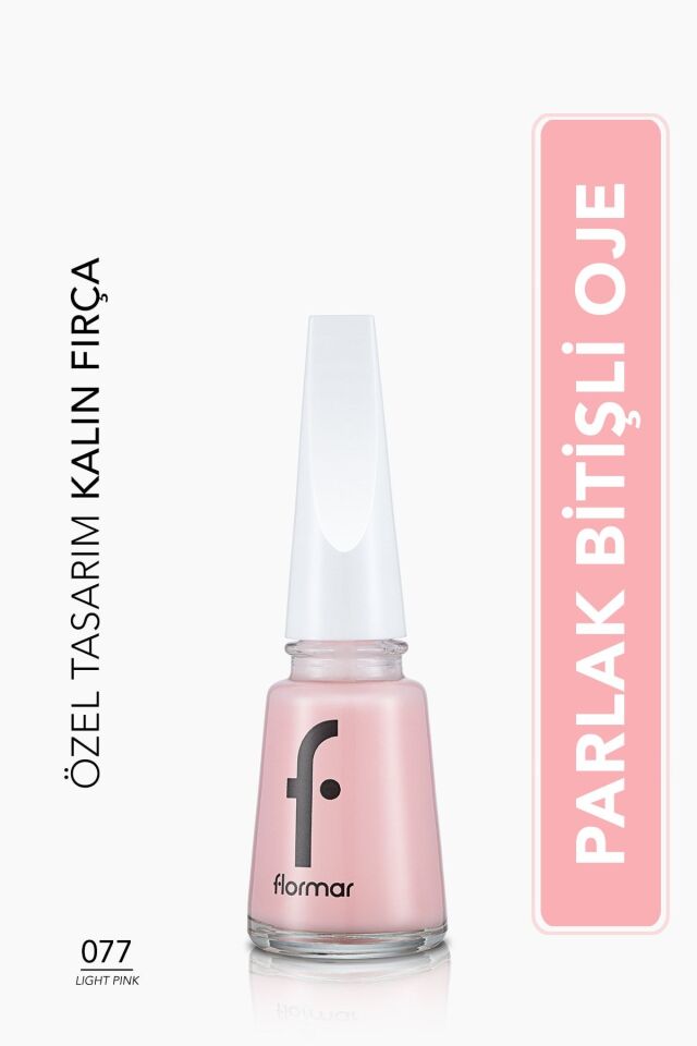 Flormar Sedefli Parlak Oje (PEMBE) - Nail Enamel - 077 Light Pink - 8682536035743